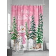 thumbnail image 5 of Merry Christmas Shower Curtain Set ，Waterproof Fabric Shower Curtains Pink Snowman Christmas Tree Deer Snowflake Shower Curtains for Bathroom,Bathroom Decor 54x"78", 5 of 6