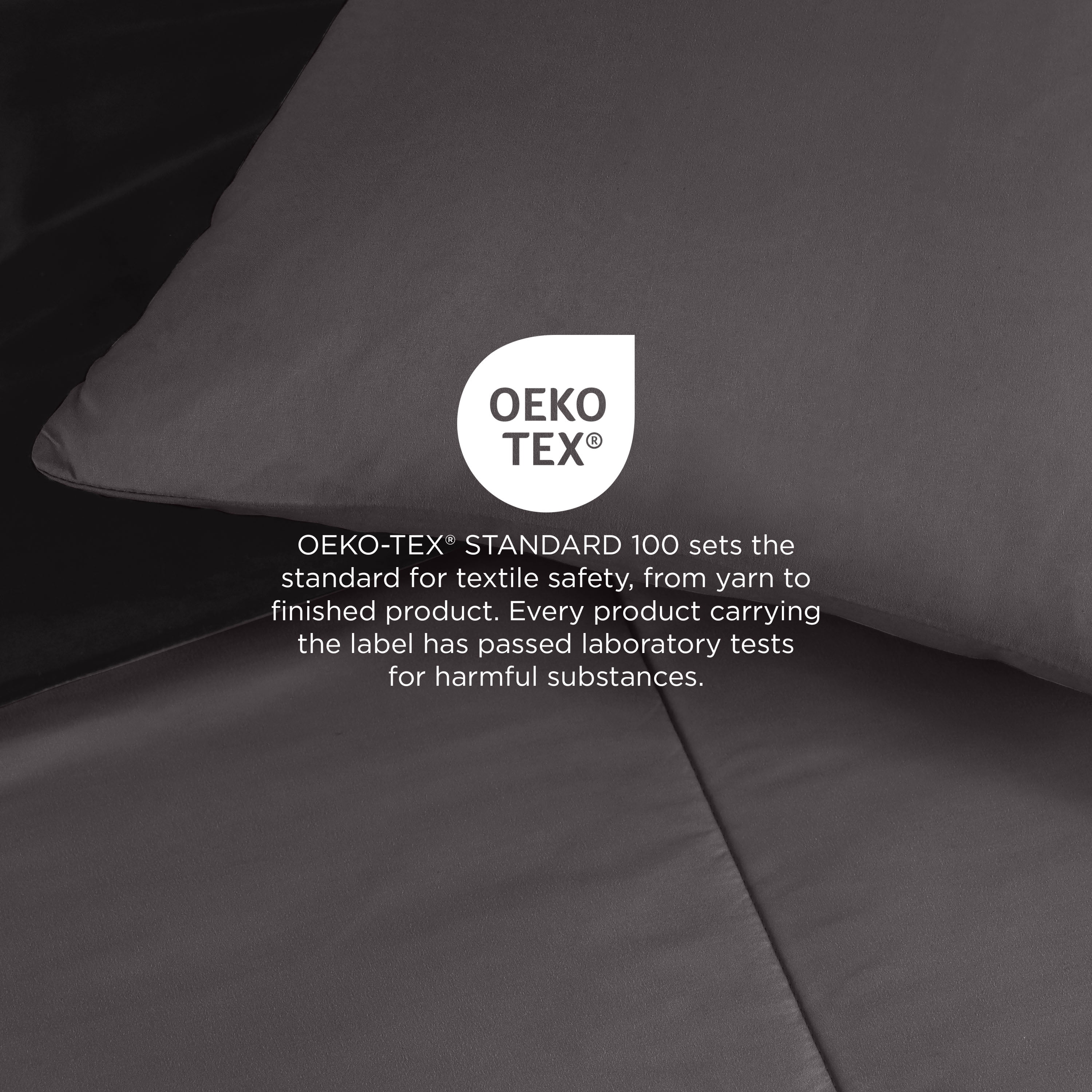 Martex 3-Piece King Reversible Comforter Set | Super Soft Lightweight | Graphite/Ebony