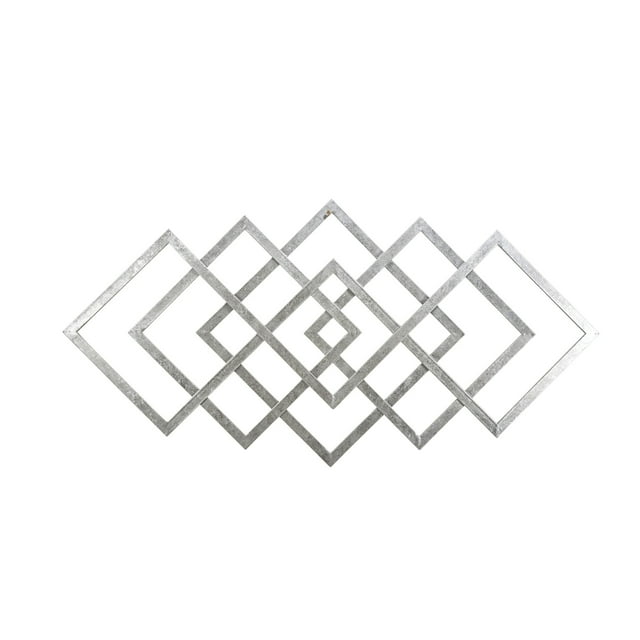 40" Décor Mural en Métal Diamanté, Argent, WB