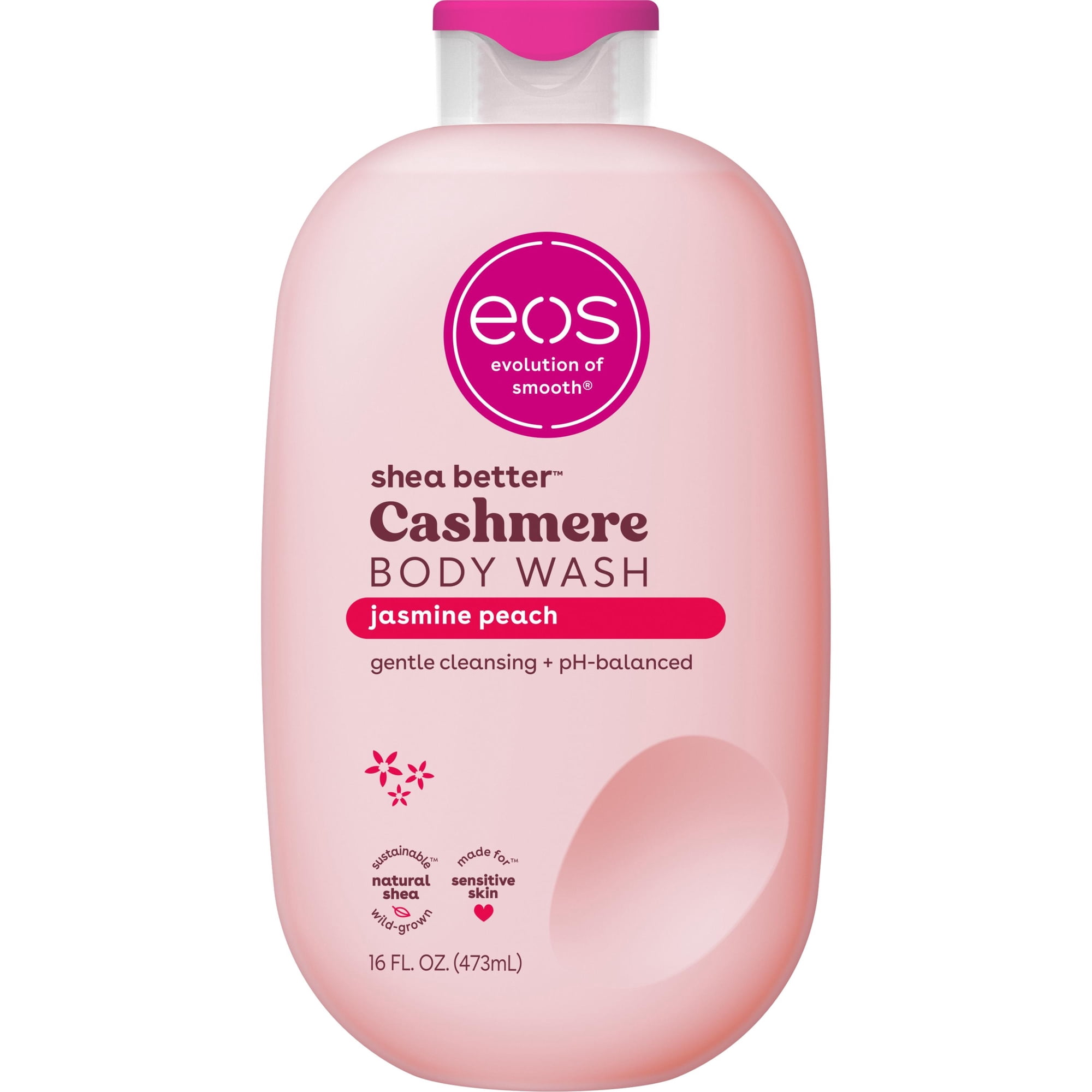 eos Jasmine Peach Body Wash, Sweet Peach Scented Hydrating Body Wash Gel-Cream, 16 fl oz