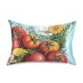 thumbnail image 7 of Yayeee Pillowcase Standard Size Set of 2 Satin Wrinkle Resistant Pillow Case, Orange Floral Tomatoes, 7 of 7