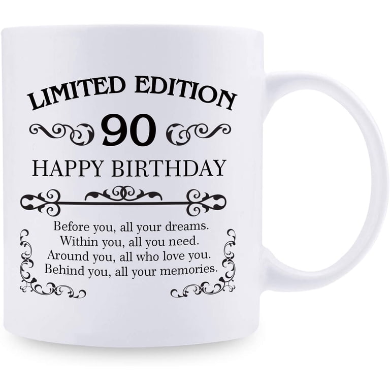 90th Birthday Gifts for Women Men - 11 oz Coffee Mug - 90 Year Old Present  Ideas for Mom, Dad, Wife, Husband, Son, Daughter, Friend, Colleague,  Coworker (90th Birthday Gift) - Walmart.com