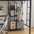Triple Tree Metal Storage Twin Size Loft Bed with Desk and Clothing ...