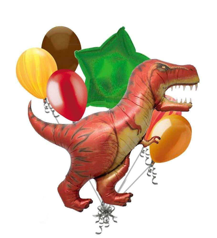 7 pc Stegosaurus Dinosaur Happy Birthday Balloon Bouquet Party Decor Dino 