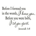 thumbnail image 2 of VWAQ Before I Formed You In The Womb I Knew You Vinyl Wall Decal Quote Jeremiah 1-5 Bible Wall Sticker, 2 of 2
