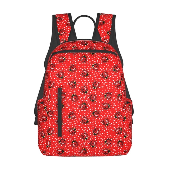 Easygdp Red Ladybugs On White Dotted para Easygdp Yak - Mochila Casual Ligera y Resistente para Viaje y Senderismo para Hombres y Mujeres