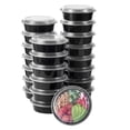 thumbnail image 1 of Recipientes de almacenamiento de alimentos FULING de 700 ml, 50 unidades con tapas, color negro, 1 of 7