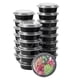 thumbnail image 1 of Recipientes de almacenamiento de alimentos FULING de 700 ml, 50 unidades con tapas, color negro, 1 of 7