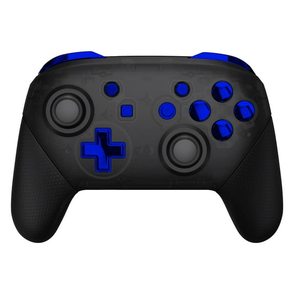 eXtremeRate Chrome Blue Repair ABXY D-pad ZR ZL L R Keys for Nintendo Switch Pro Controller, Glossy DIY Replacement Full Set Buttons with Tools for Nintendo Switch Pro - Controller NOT Included