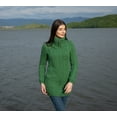 thumbnail image 3 of SAOL 100% Merino Wool Women's Aran Zip Cardigan Sweater Irish Cable Knit Outdoor Long Coat Jacket with Pockets, 3 of 7