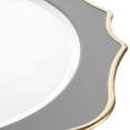 thumbnail image 4 of Koyal Wholesale Grey  Acrylic Charger Plates Round with Gold Modern Scallop Edge, Set of 12, 4 of 5
