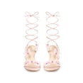 thumbnail image 3 of BLISSFUL STEP Butterfly Rhinestone Lace Up Block Heel Sandals for Women Pink (Size 8.5), 3 of 7
