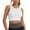 White, variant on IWRICH Women's Sports Bras Comfy Breathable Workout Yoga Padded Athletic Tanks Bralette Racerback Fitness Longline Bras White XL
