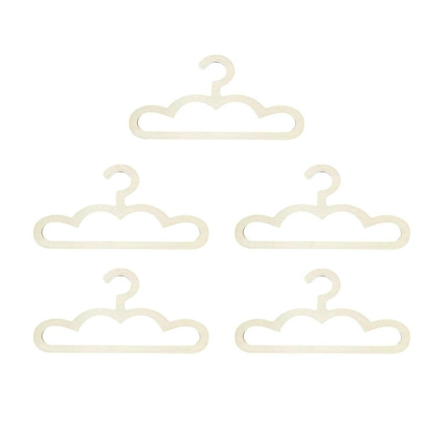 Juego de 5 perchas ligeras para ropa de bebé, solución de almacenamiento para armario, abrigo de madera Nube