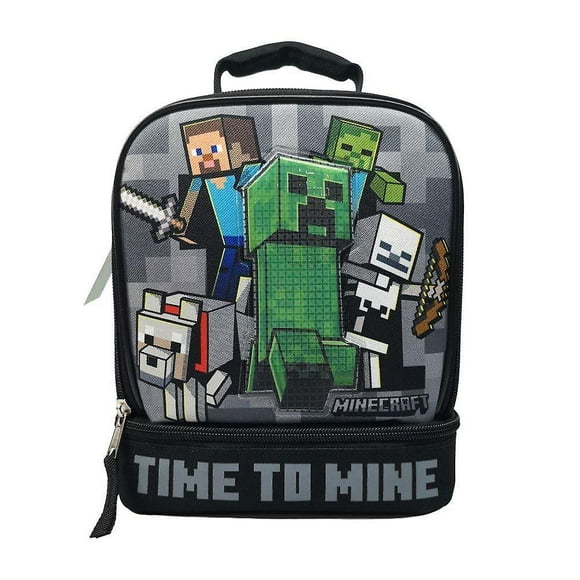 Minecraft Temps de Mine Double Compartiment Isolé Enfants de l'École Boîte à Lunch