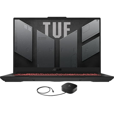 ASUS TUF Gaming A17 Gaming/Entertainment Laptop (AMD Ryzen 7 7735HS 8-Core, 17.3in 144Hz Full HD (1920x1080), GeForce RTX 4060, Win 11 Pro) with G2 Universal Dock