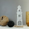 thumbnail image 5 of Northlight Weathered Nautical Lighthouse Decoration - 19” - Gray and Blue, 5 of 5