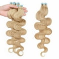 thumbnail image 6 of Benehair 100% Real Remy Human Hair Extensions Tape In Seamless Skin Weft Full Head Blonde Thick Body Wave Hair Thick 20 pcs 40pcs, 6 of 11