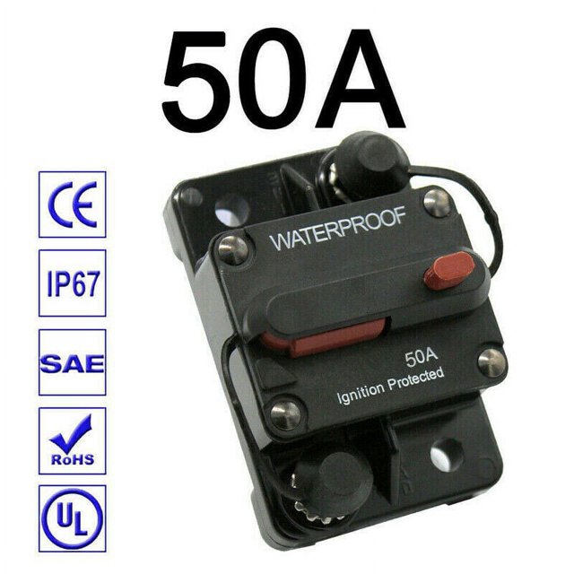 Circuit Breaker Fuse Audio Holder 30A-300A Manual Switch 12-48V DC for Car Boat