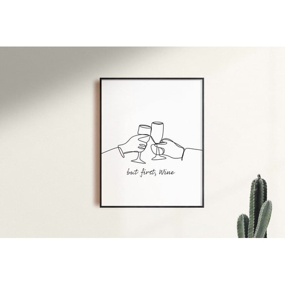 Wine Line Art Kitchen Bar Modern Decorative Interior Home Wall Art Poster