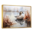 thumbnail image 2 of Designart "Misty Marsh Scene with Duck III" Animals Framed Wall Art - Modern Farmhouse Grey Duck Entryway Framed Wall Art Print, 2 of 6