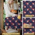 thumbnail image 5 of Football and Flame Navy Pattern Round Tablecloth 70"x70", Wrinkle Resistant Wipeable Table Cover for Kitchen Dining Room Picnic Patio and Party, 5 of 6