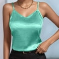 thumbnail image 4 of Aboser Womens Silky Satin Camisole Tops Trendy Shiny Party Shirt Stretchy Spaghetti Strap Cami Tank Top Comfy V Neck Undershirt Loose Fit Camisoles, 4 of 5