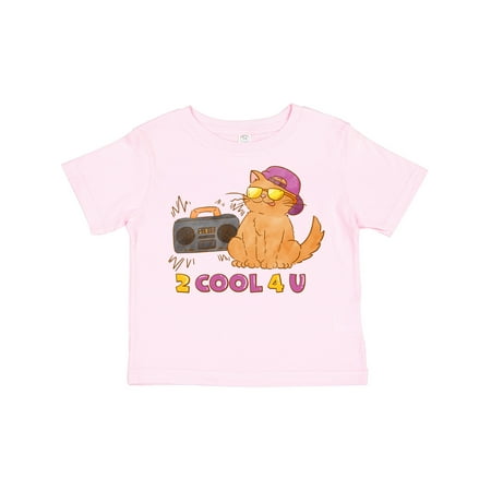 

Inktastic 2 Cool 4 U Cute Orange Cat with Stereo Gift Toddler Boy or Toddler Girl T-Shirt
