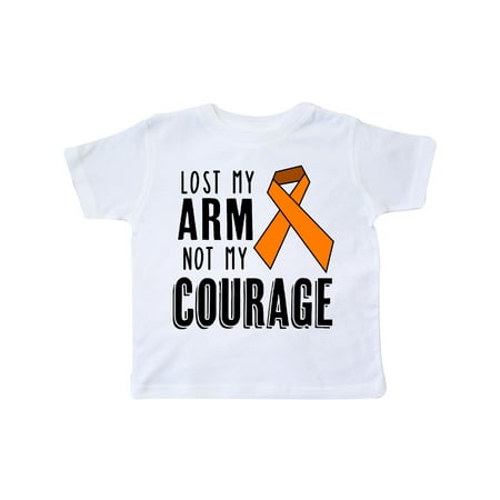 

Inktastic Lost my Arm Not my Courage Limb Loss Awareness Orange Ribbon Gift Toddler Boy or Toddler Girl T-Shirt
