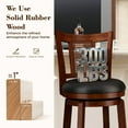 thumbnail image 6 of SUMMIT LIVING Wood Swivel Bar Stool Set of 4, Bar Height Kitchen Stool with Back, 30 inch Upholstered Pub Chair, Dark Brown, 6 of 10