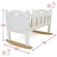 thumbnail image 2 of 509 Crew: Little Flora - Wooden Doll Cradle - Flower-White-Pink, Doll Accessory, Smooth Rocking Motion, Mattress & Pillow, Pretend Play Toy, Kids 3+, 2 of 8