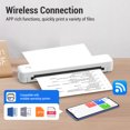 thumbnail image 3 of Thermal Portable Thermal Printer Inkless Printing Machine for 8.5x11in US Letter A4 A5 Size Paper Compatible with Phone Computer, 3 of 7
