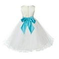 thumbnail image 2 of Ekidsbridal Girl Communion Flower Girl Dress - Satin Ivory Tulle Rattail Edge 829S-A (Size: S-12), 2 of 3