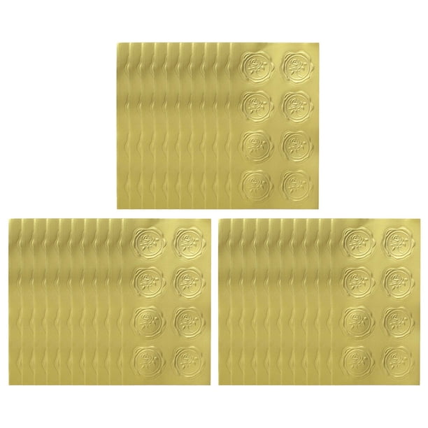WEUVEB Stickers De Sello De Cera Dorados Con Relieve Para Decorar Cartas Álbumes Y Detalles Especiales