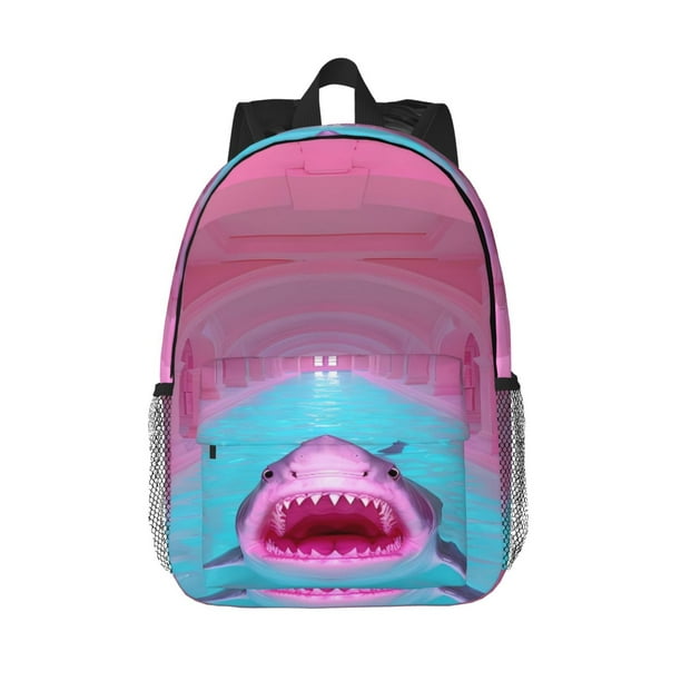 Easygdp Pink Shark Pool Fantasy Mochila Ligera de 15 Pulgadas para Estudiantes, Mochila Cómoda para la Escuela y Viajes, Correas Ajustables