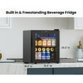thumbnail image 5 of Yeego 65 Can Beverage Cooler Refrigerator, 1.63 cu.ft. Mini Fridge with Double Glass Door and Compressor for Home/Office/Bar,Black, 5 of 10