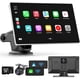 thumbnail image 1 of visualización portátil Apple Carplay para coche, 9 pulgadas, inalámbrica, Apple Carplay y Android Auto, cámara de salpicadero 4K, cámara de respaldo 1080p, DVR, receptores de audio de coche,, 1 of 5