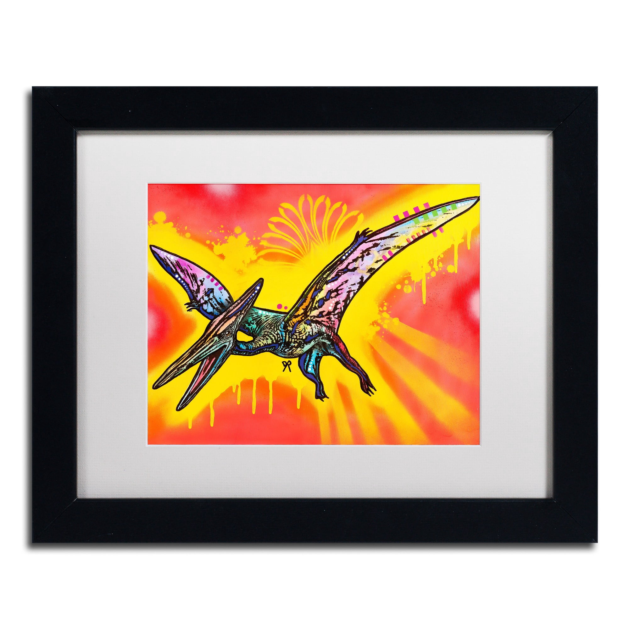 Trademark Fine Art "Pterodactyl" Canvas Art by Dean Russo, White Matte, Black Frame