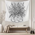thumbnail image 5 of Eucalyptus Grey Tapestry for Bedroom Wall Hanging Tapestry, Vintage Bottle Succulents Flower Stripes Ceiling Backdrop Tapestries Poster Blanket Wall Decor for Teens Room Living Room Dorm 51" x 59", 5 of 8