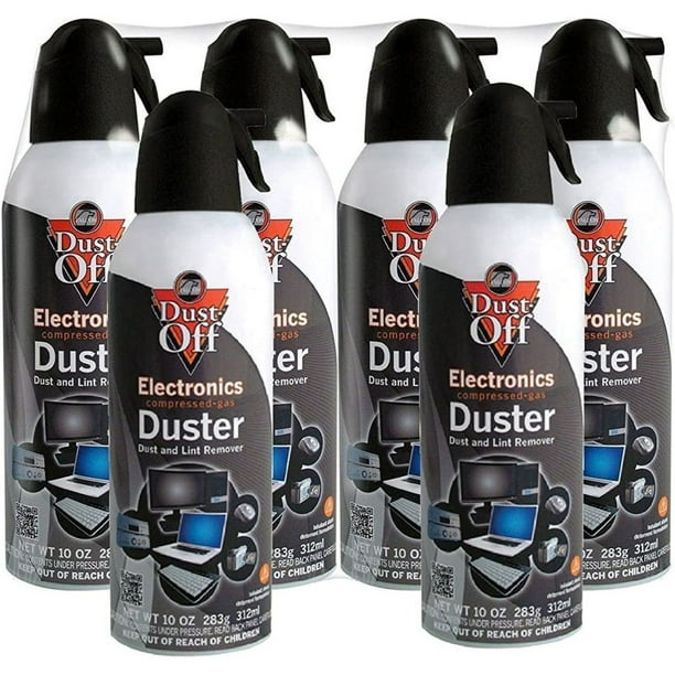 MOWENTA Disposable Compressed Gas Duster, 10 oz Cans, 6 Pack, Contains