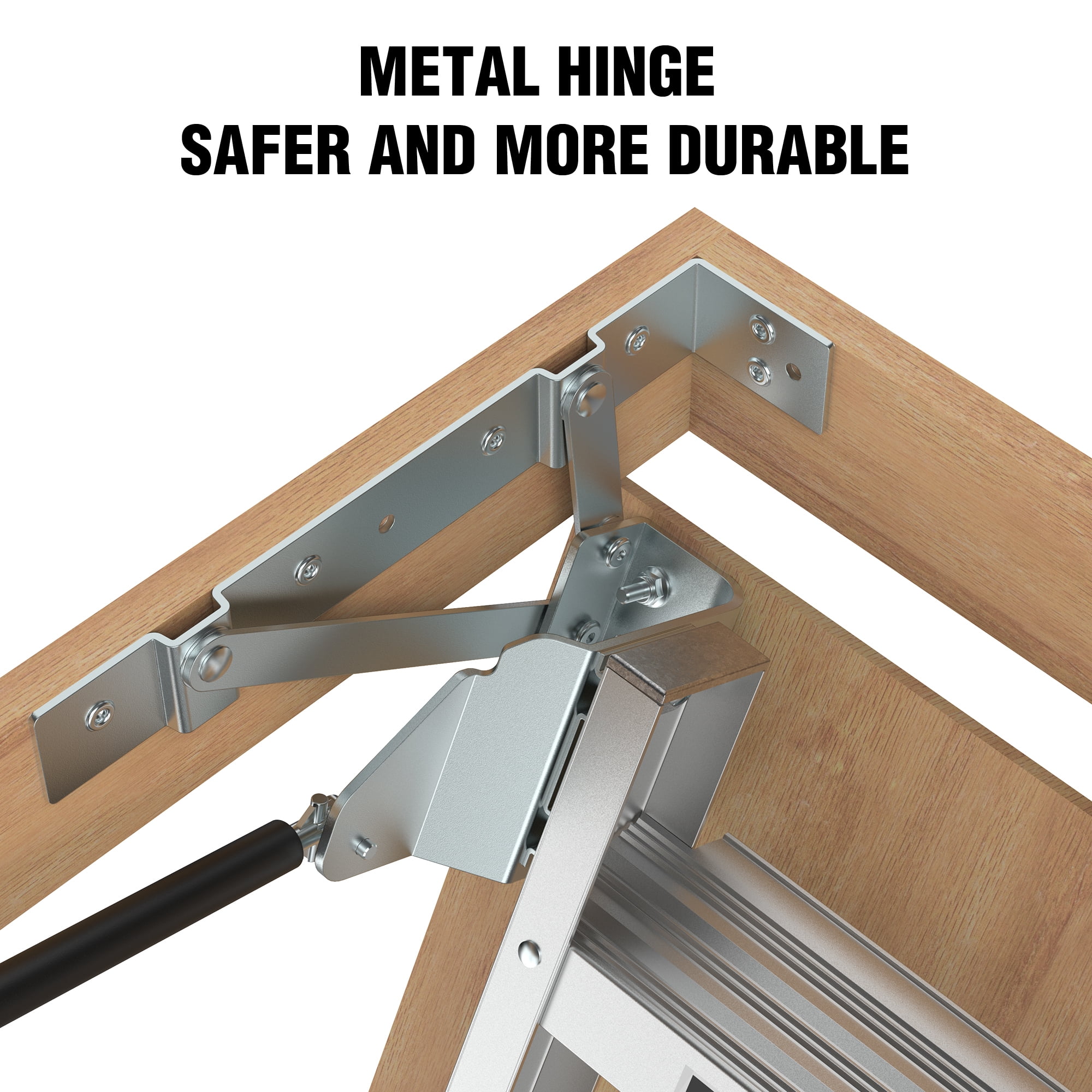 Leumius Pull-Down Aluminum Attic Ladder with Custom Fit Insulation Cover, 25 x 54 Inch Attic Stair Opening, Aluminum Foil Insulated, Zippered Combo Set