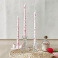 thumbnail image 4 of Twfbrm 2 Pack Taper Candles Set, 10 inch Paraffin Wax Bowknot Pattern Taper Candles, Dripless Unscented and Smokeless Dinner Candle Long Burning Tall Candlesticks for Wedding Party and Home, 4 of 9
