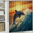 thumbnail image 6 of Creowell Dolphin Sunset Pretty Shower Curtain for Bathroom Decoration with Hooks, 100% Polyester Fiber Home Bathtubs Decor, Various Sizes 60x72, 6 of 7
