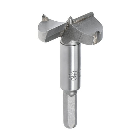 

Uxcell 45mm Dia Forstner Carbide Tip Hexagon Shank Wood Boring Drill Bit