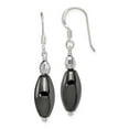 thumbnail image 5 of 925 Sterling Silver Crystal and Hematite Shepherd Hook Earrings, 5 of 5