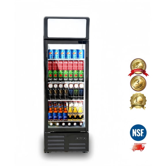 Cooler Depot 21 inchs 13.7 cu.ft, Commercial Beverage Merchandiser Refrigerator, top Light Box, NSF Certified.