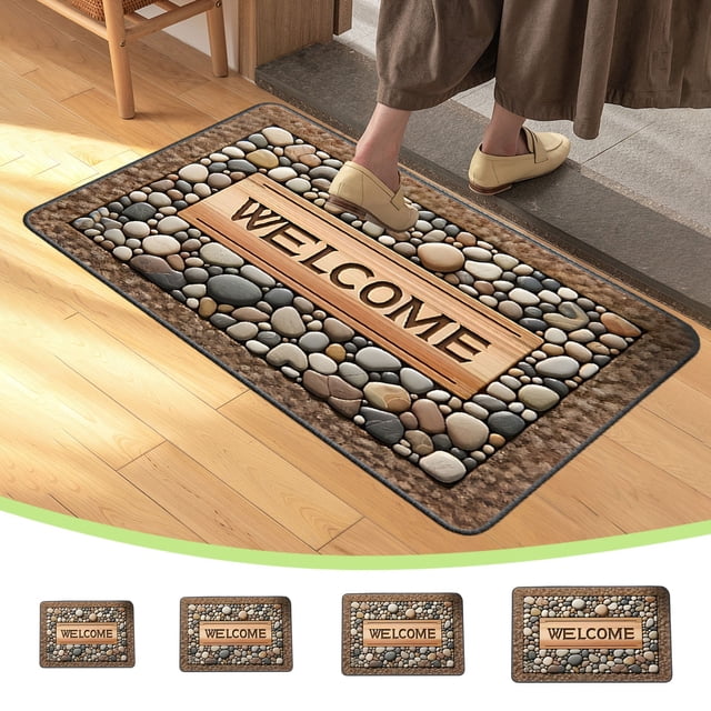Sentmoon Kitchen Rugs Non Slip Washable Rugs for Living Room Simulation Vision Entrance Door Mat Bathroom Door Mat Floor Mat At The Entrance Of The Bathroom