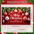 thumbnail image 2 of Red Background Christmas Banner Gold Snowflakes New Year Display Blue Ornaments Green Pine Branches Holiday Backdrop for Christmas Party New Year Celebration Holiday Decoration, 2 of 3