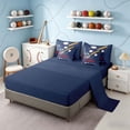 thumbnail image 5 of meiyoeat Eat Sleep Baseball Twin Bedding Setsfor Boys Teens, Sport Baseball Bedding Comforter Set, Navy Reversible 7pcs, 5 of 6
