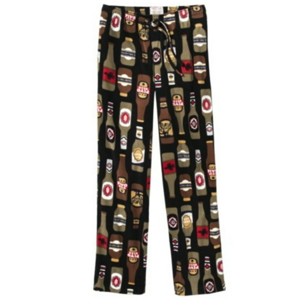 Merona Mens Black Fleece Beer Sleep Pants Microfleece Pajama Bottoms Small Walmart Com Walmart Com